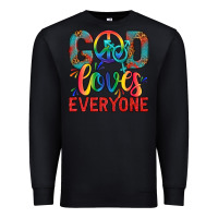 Black Lgbtq God Loves Everyone With Unicorn Premium Sweatshirt - BundleAndBundleShop