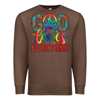 Chestnut Lgbtq God Loves Everyone With Unicorn Premium Sweatshirt - BundleAndBundleShop
