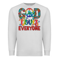 Dove Grey Lgbtq God Loves Everyone With Unicorn Premium Sweatshirt - BundleAndBundleShop