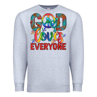 Heather Grey Lgbtq God Loves Everyone With Unicorn Premium Sweatshirt - BundleAndBundleShop