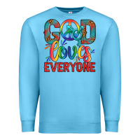 Lgbtq God Loves Everyone With Unicorn Premium Sweatshirt | Teevron