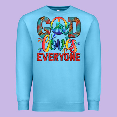 Lgbtq God Loves Everyone With Unicorn Premium Sweatshirt Designed By Bundleandbundleshop