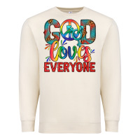 Sandshell Lgbtq God Loves Everyone With Unicorn Premium Sweatshirt - BundleAndBundleShop
