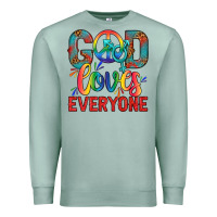 Seafoam Lgbtq God Loves Everyone With Unicorn Premium Sweatshirt - BundleAndBundleShop