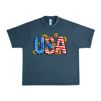 Midnight Navy usa sunflower Urban Heavy Tee - AdoDesignShop