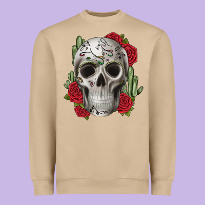 Skull Cactus Heavyweight Sweatshirt Designed By Jahusdesignshop