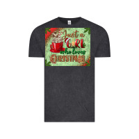 Vintage Black just a girl who loves christmas mousepad Vintage Tee - BundleAndBundleShop