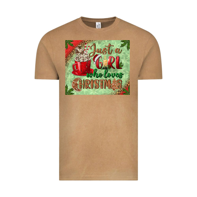 Just A Girl Who Loves Christmas Mousepad Vintage Tee by BundleAndBundleShop | Teevron