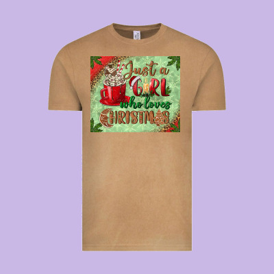 Just A Girl Who Loves Christmas Mousepad Vintage Tee Designed By Bundleandbundleshop