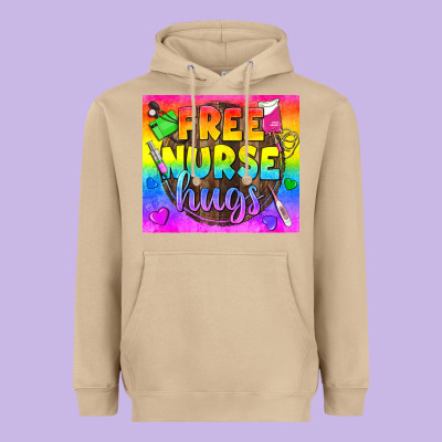 Free Nurse Hugs Lgbtq+ Tumbler Heavyweight Hoodie Designed By Bundleandbundleshop