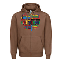 Chestnut autism heart Zipper Hoodie - MaliasSmallBusiness