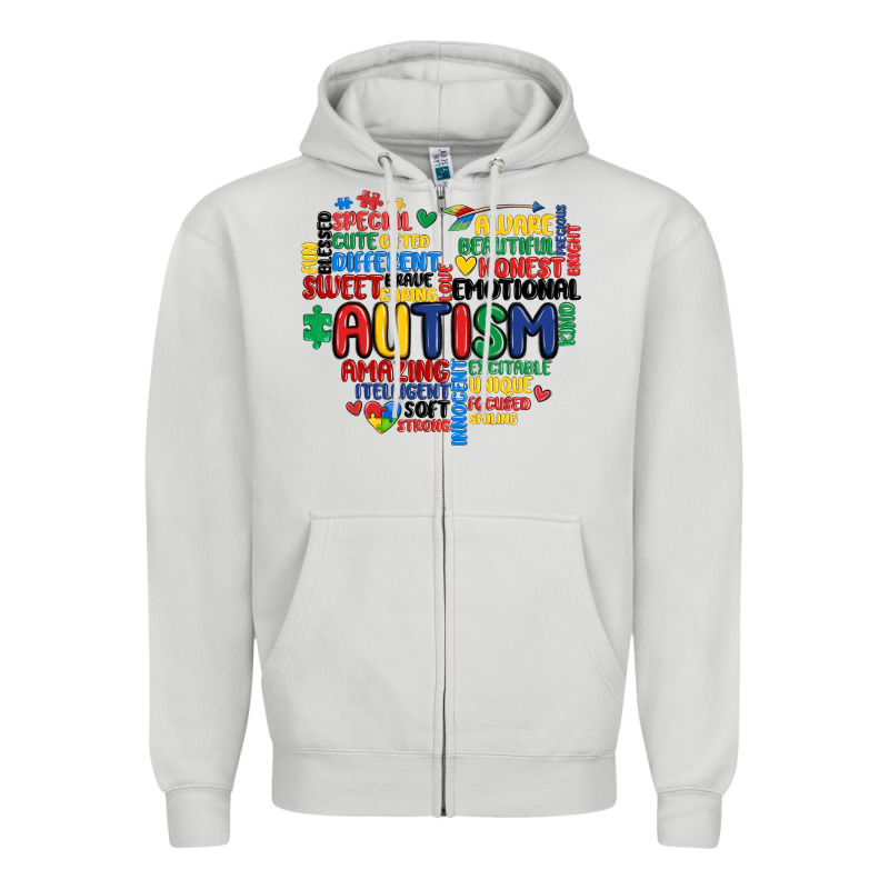 Autism Heart Zipper Hoodie by MaliasSmallBusiness | Teevron