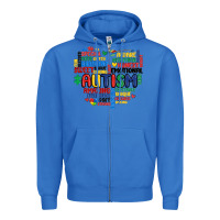 True Royal autism heart Zipper Hoodie - MaliasSmallBusiness
