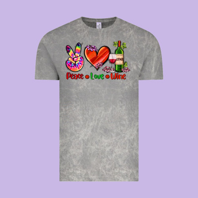 Peace Love Wine Vintage Tee Designed By Adodesignshop
