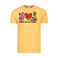 Vintage Mustard peace love wine Vintage Tee - AdoDesignShop