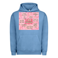 Pigment Pebble Blue i am enough with glitter Urban Hoodie - TumblerDesignByShophia