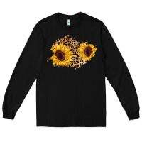 Black sunflower leopard patch Long Sleeve Tee - AdoDesignShop