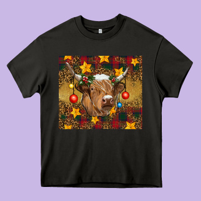 Heavy Core Tee Christmas cow