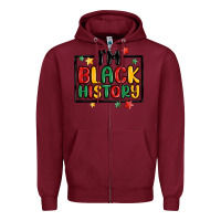 Burgundy i'm black history Zipper Hoodie - MaliasSmallBusiness