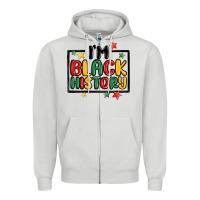 Dove Grey i'm black history Zipper Hoodie - MaliasSmallBusiness