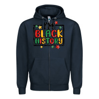 Navy i'm black history Zipper Hoodie - MaliasSmallBusiness