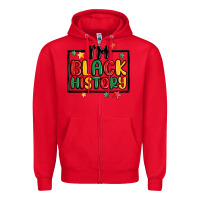 Red i'm black history Zipper Hoodie - MaliasSmallBusiness