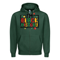 Sports Green i'm black history Zipper Hoodie - MaliasSmallBusiness