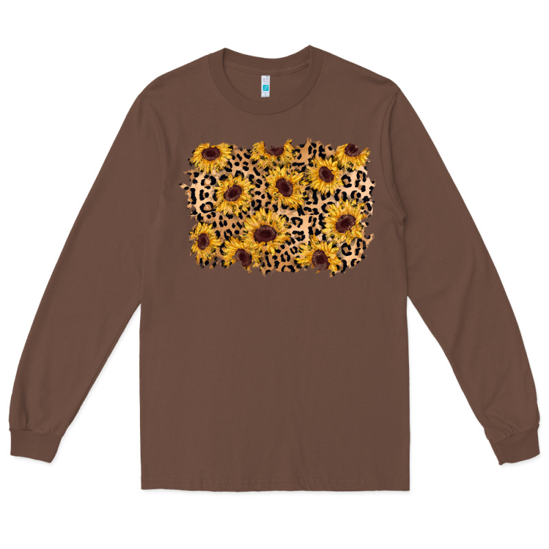 Sunflower Leopard Background Long Sleeve Tee by AdoDesignShop | Teevron