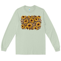 Matcha sunflower leopard background Long Sleeve Tee - AdoDesignShop