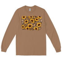 Toasted Coconut sunflower leopard background Long Sleeve Tee - AdoDesignShop