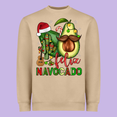 Feliz Navocado Avocado Heavyweight Sweatshirt Designed By Jahusdesignshop