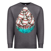 Charcoal Heather baseball and western roses teardrop  8 Premium Sweatshirt - BundleAndBundleShop
