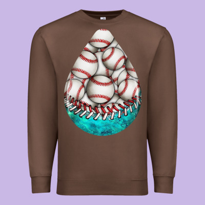 Baseball And Western Roses Teardrop  8 Premium Sweatshirt Designed By Bundleandbundleshop