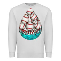 Dove Grey baseball and western roses teardrop  8 Premium Sweatshirt - BundleAndBundleShop