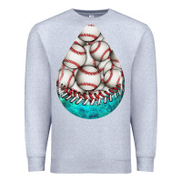 Heather Grey baseball and western roses teardrop  8 Premium Sweatshirt - BundleAndBundleShop