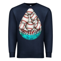Navy baseball and western roses teardrop  8 Premium Sweatshirt - BundleAndBundleShop