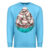 Ocean Blue baseball and western roses teardrop  8 Premium Sweatshirt - BundleAndBundleShop
