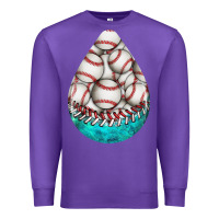 Purple baseball and western roses teardrop  8 Premium Sweatshirt - BundleAndBundleShop