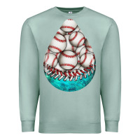 Seafoam baseball and western roses teardrop  8 Premium Sweatshirt - BundleAndBundleShop