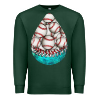 Sports Green baseball and western roses teardrop  8 Premium Sweatshirt - BundleAndBundleShop