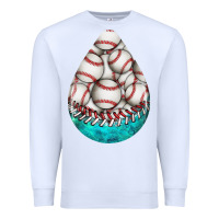 White baseball and western roses teardrop  8 Premium Sweatshirt - BundleAndBundleShop