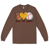 Chestnut peace love baseball Long Sleeve Tee - AdoDesignShop