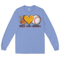 Colony Blue peace love baseball Long Sleeve Tee - AdoDesignShop