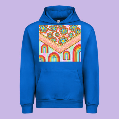 Hippie Rainbow And Daisy Urban Hoodie Designed By Tumblerdesignbyshophia