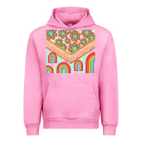 Fuchsia Pink hippie rainbow and daisy Urban Hoodie - TumblerDesignByShophia