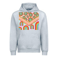 Heather Grey hippie rainbow and daisy Urban Hoodie - TumblerDesignByShophia