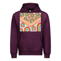 Mauve Wine hippie rainbow and daisy Urban Hoodie - TumblerDesignByShophia