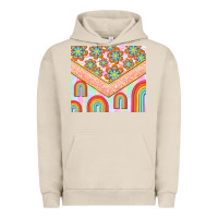 Pigment French Oak hippie rainbow and daisy Urban Hoodie - TumblerDesignByShophia
