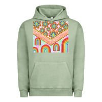 Pigment Oil Green hippie rainbow and daisy Urban Hoodie - TumblerDesignByShophia