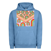 Pigment Pebble Blue hippie rainbow and daisy Urban Hoodie - TumblerDesignByShophia